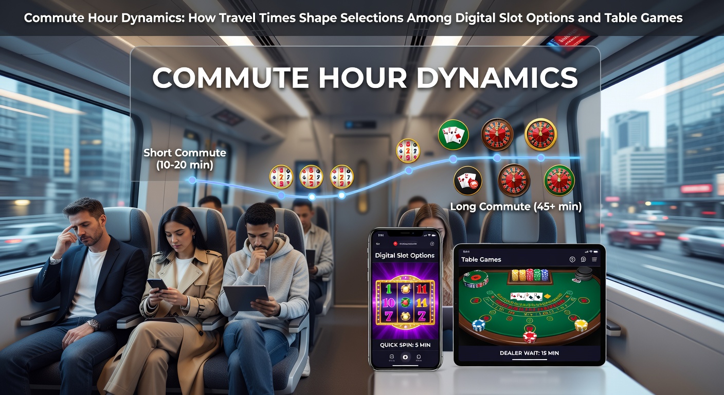 Pendelnde Personen nutzen mobile Geräte während der Fahrt zur Arbeit und wählen zwischen Slot-Optionen und Tischspielen