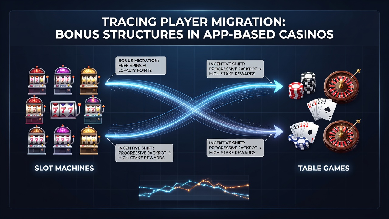 Visualisierung der Spielermigration zwischen Slots und Tischspielen basierend auf Bonusstrukturen in mobilen Casinos